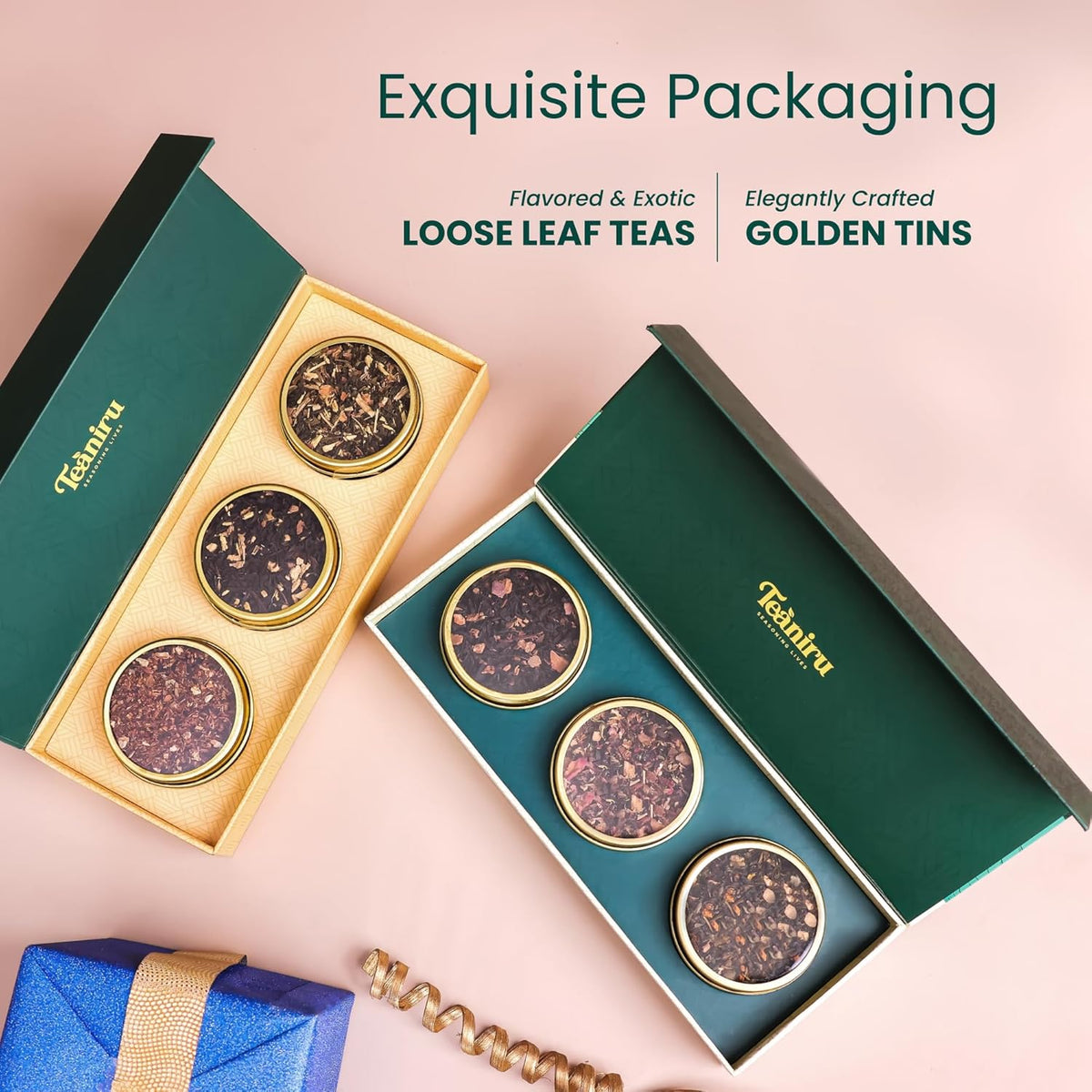 Teaniru, Gourmet Tea Collection – Pack of 10 | 6 Flavored Loose Leaf Tea Set | Gourmet Tea Gift Sets | Corporate Gifting & Bulk Gifts