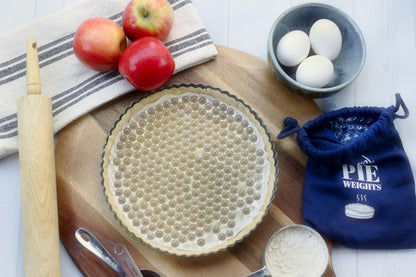 Glass Pie Weights for Baking Crust - Non-Porous, BPA and Dust Free Borosilicate Glass Pie Crust Weights - Heat, Freezer, and Food Safe - Storage Bag Included (2.5 LB)