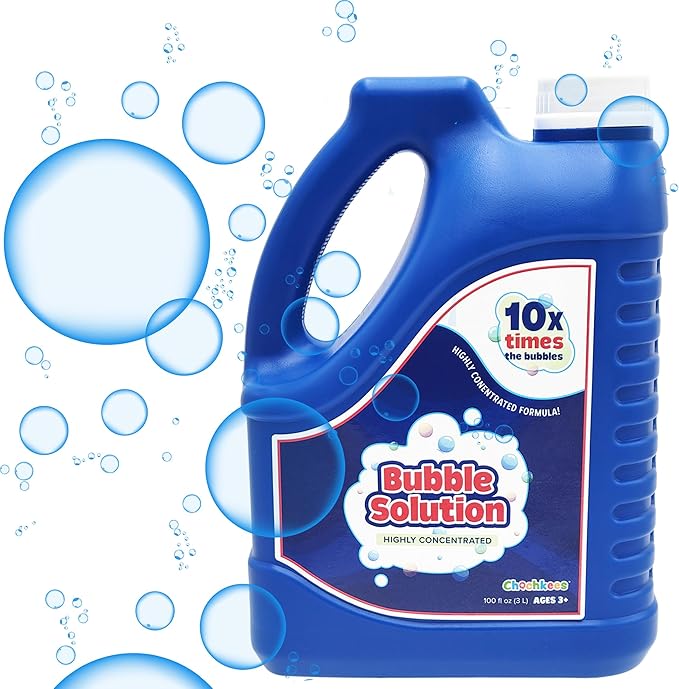 100 oz Concentrated Bubble Solution, Refills up to 8 Gallons, Non-Toxic Concentrated Solution for Bubble Machines, Giant Bubble Wands,Bubble Gun and Blowers (Single)