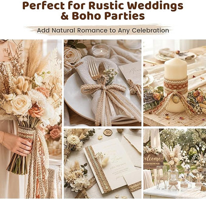 VGOODALL 9 Rolls Jute Ribbons Lace Craft Ribbon 18 Meters for Crafts Wraping Gifts Party Holiday and Rustic Wedding Decorations