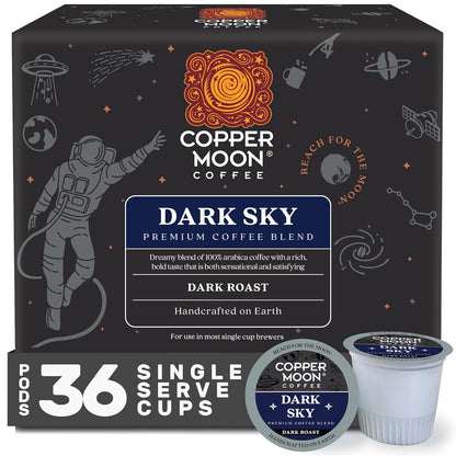 Copper Moon Single Serve Coffee Pods for Keurig K-Cup Brewers, Dark Roast, Dark Sky Blend, 36 Count