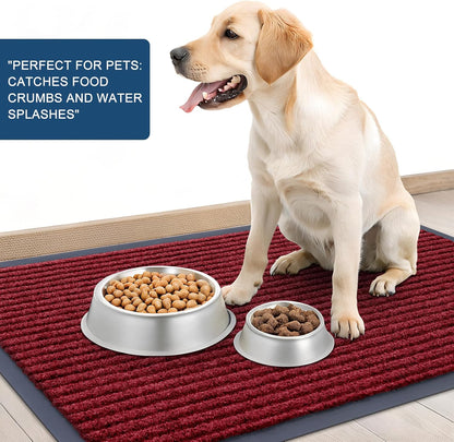 OLANLY Front Door Mat Indoor Outdoor Entrance, Waterproof Heavy Duty Doormat, Fade Resistant, Low Profile, Easy Clean Patio Porch Welcome Floor Mats for Entry, 71x47, Wine Red