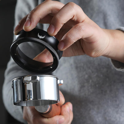 58mm Espresso Must Haves Tools Portafilter Funnel, Self Leveling Tamper, Coffee Distributor, Espresso Needle Whisk and Puck Screen