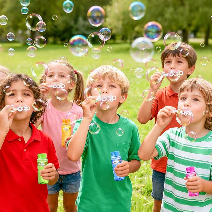 AuroTops 24 PCS Bubble Bottles with Wand Assortment for Kids,Bubble Solution Summer Toys for Kids Bubbles Party Favors,Birthday Party Supplies,Blow Bubbles in Bulk,Indoor & Outdoor Activities,6 Colors