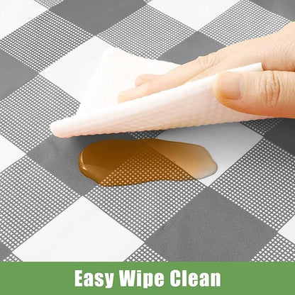 Smiry 3 Pack Grey Gingham Disposable Tablecloths - 54" x 108" Heavy Duty Plastic Table Cloth, Waterproof Buffalo Plaid Table Covers for Picnic, Banquets, Outdoor Parties