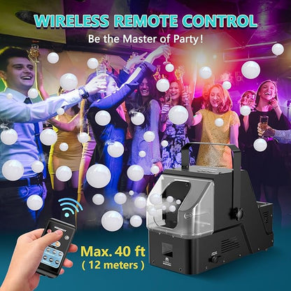 Wisdomlit Fog Bubble Machine, 3-in-1 Smoke Bubble Machine, 450W Bubble Fog Machine with Remote Control, Make Colorful Bubbles | Fog Bubbles | Continuous Fog for Stage Wedding Photography Holiday Party