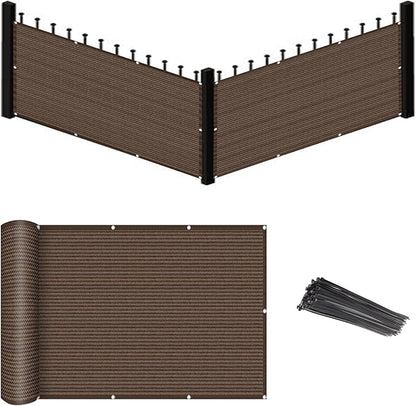 Eden's Decor Balcony Privacy Screen Brown 3'x 6' Cover Mesh Windscreen Weather-Resistant UV Protection for Backyard Deck, Patio, Balcony, Pool, Porch, Fence, Railing, Gardening
