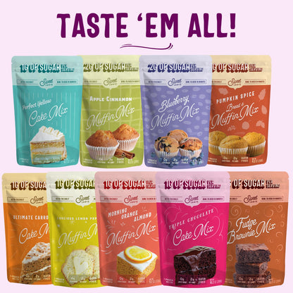 Sweet Logic Keto Baking Mix - Cinnamon Muffin - Gluten-Free - Dairy Free - Diabetic-Friendly - High Protein - Allulose - Stevia - Low Sugar - Low Carb - Quick 20-Minute Prep (1-2G Carbs Per Serving)
