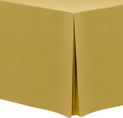 Ultimate Textile -10 Pack- 5 ft. Fitted Polyester Tablecloth - Fits 30 x 60-Inch Banquet and Folding Rectangular Tables - 42" H, Gold