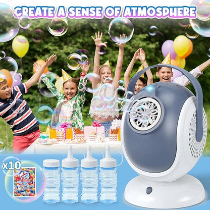 Bubble Machine for Kids: Automatic Bubble Blower 60° 360° Auto Rotatable Bubble Machines for Parties Outdoor Bubble Machine Bubble Toys for Outdoor Wedding Birthday Party Gifts