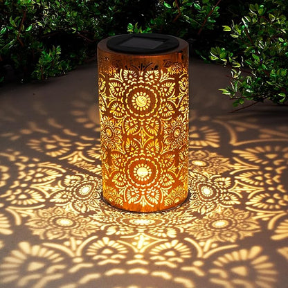 DIBIEECN Birthday Gifts for Women Mom Grandma Wife, Solar Lanterns Outdoor Waterproof, Metal Hanging Lights Garden Decor, LED Decorative Lantern for Patio Porch Backyard, Sunflower, 1 Pack