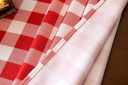 Classic Gingham Plaid Tablecloth Fabric - Rectangular 58x102 Inch Water Resistant Checked Table Cloth for Indoor/Outdoor Use - Table Cover for Kitchen, Picnics, Gardens, and Parties