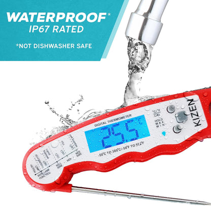KIZEN Instant Read Meat Thermometer Digital - Food Thermometer for Cooking, Grill, Oven, BBQ - Probe Thermometer for Kitchen