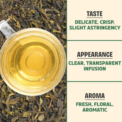 Brewix, Green Tea Loose Leaf (50+ Cups, 3.53oz/100g) Gluten Free I High Elevation Grown Green Tea Leaves, Pure Single Origin Sourced Direct from India