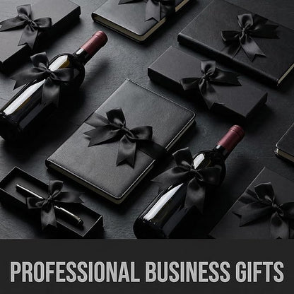 Black Gift Wrap Bows – 100 Pcs 3.3 Inch Elegant Satin Ribbon Bows for Men's Gifts & Black Tie Wedding – Halloween Decor, Formal Events, Gift Wrapping, Party Decorations (Includes 50 Adhesive)