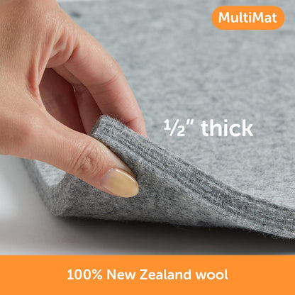 oliso MultiMat Wool Pressing Pad – 100% New Zealand Wool, 14" x 14", ½" Thick – Ideal for Quilting, Sewing & Crafting