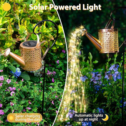SRNPMIU Solar Watering Can Light - Solar Yard Decorations Outdoor,Garden Decor Lights for Yard,IP65 Waterproof Hanging Lantern Lights,Outside Garden Flower Bed Decor Light for Moms Birthday