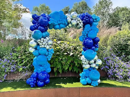 Lukiituke Blue Balloon Arch Kit, 134Pcs Royal Blue Party Balloons, 4 Sizes Blue Latex Balloons for Baby Shower,Birthday,Baseball Party Decorations