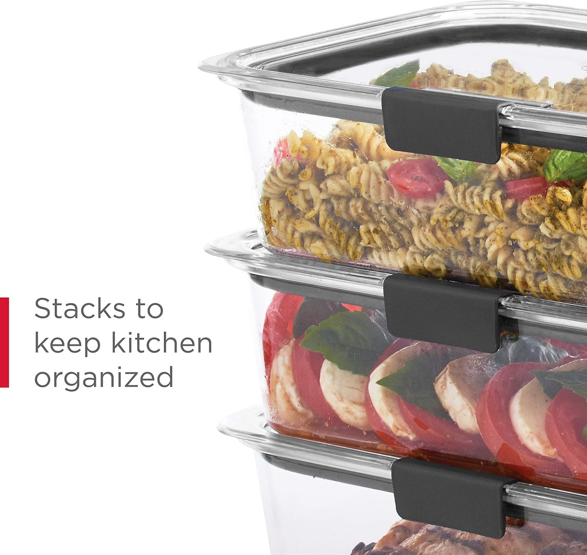 Rubbermaid Brilliance BPA-Free Food Storage Containers Multi Pack, 1.3 Cup Plastic Containers with Lids, 5 Pack, Leak Proof