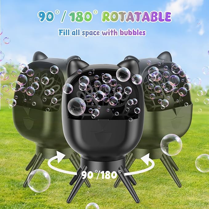 Portable Bubble Machine for Kids with 1800mAh Rechargeable Battery, 400ml Large Tank, Dual Speed Control & USB-C Charging, Indoor Outdoor Bubble Blower Party Toy