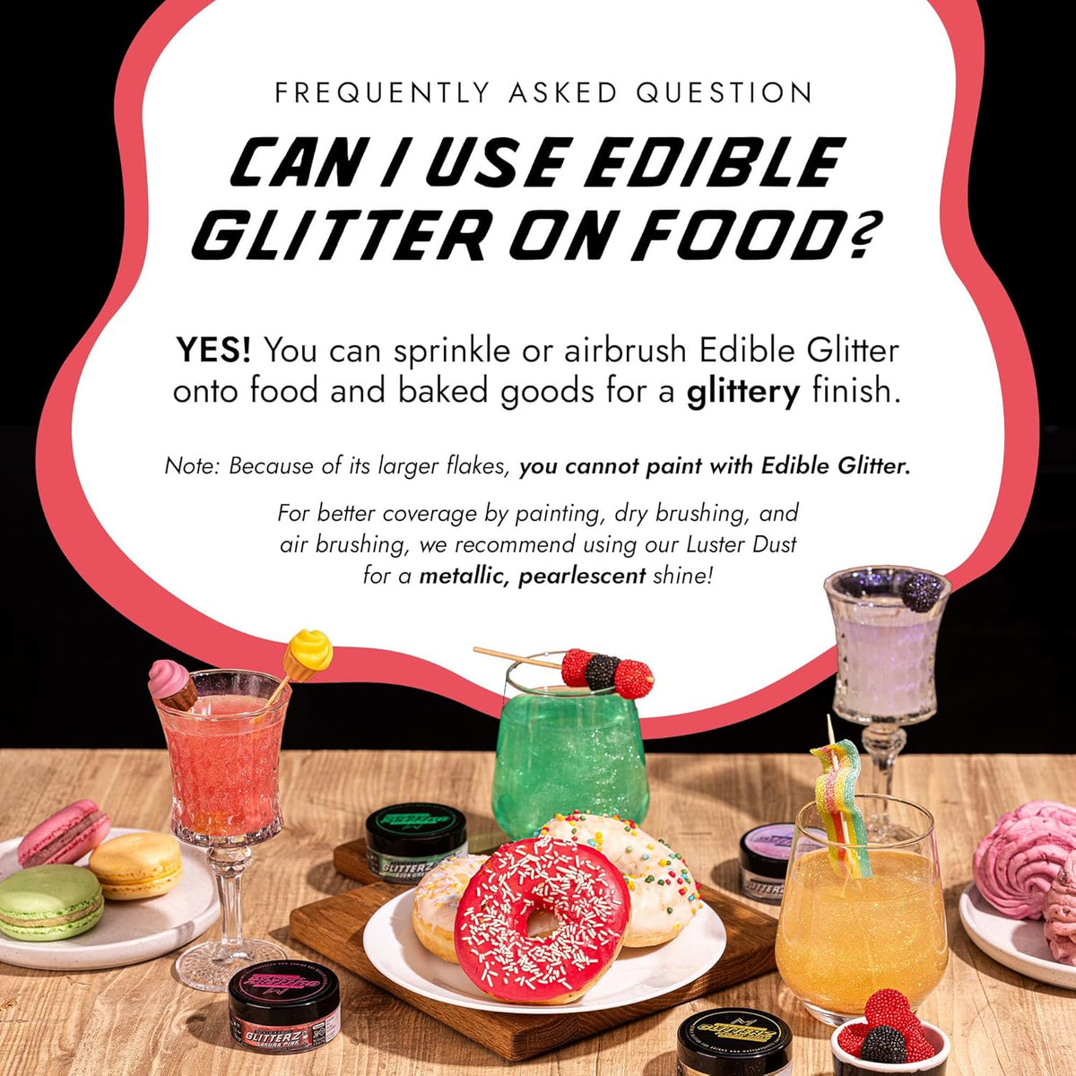 Monégasque Sakura Pink Edible Glitter for Drinks 10g – Pink Edible Glitter for Cakes & Cocktails – Halloween Drink Shimmer Powder