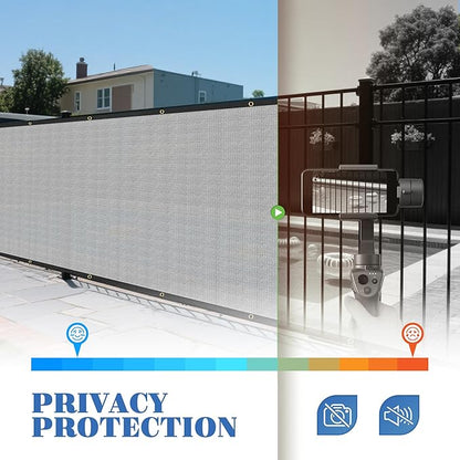 ECOOPTS 4'x76' Privacy Fence Screen Windscreen with Copper Grommets, Fit for Commercial Fence and Residential Garden Outdoor 90% UV Blockage, Cable Zip Ties Included (Gray)