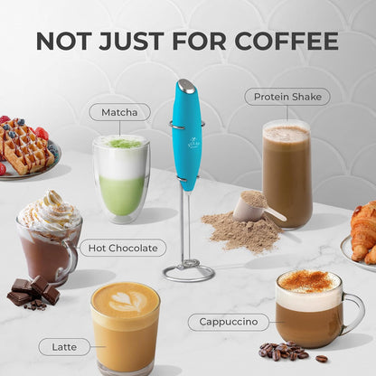 Zulay Powerful Milk Frother Handheld Foam Maker for Lattes - Whisk Drink Mixer for Coffee, Mini Foamer for Cappuccino, Frappe, Matcha