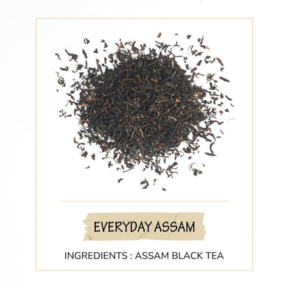 Brewix, Assam Black Tea Leaves (50+ Cups, 3.53oz/100g) High Caffeine Gluten Free, Strong and Malty, Loose Leaf, Resealable Bag