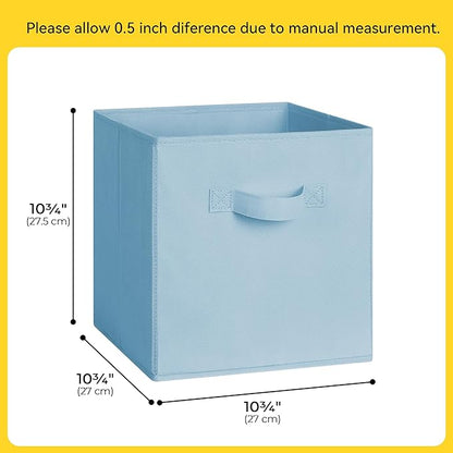 Cupic Cupid 11 Inch Storage Cube, Fabric Cube Storage Bin with Handles, Storage Cube Organizer for Clothes and Toys, Collapsible Cube Bins for Closet, Shelves, Nursery, 6-Pack, Pastel Colors