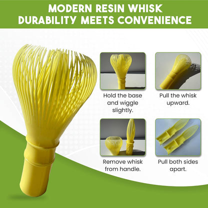 Happy Path & CO Matcha Whisks for Japanese Matcha Tea - 100 prong Bamboo & Resin Whisk for Latte, Chasen Matcha Whisk, Traditional & Modern Whisks