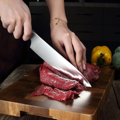 Paudin Chef Knife 8 Inch, Professional Kitchen Knife, 7Cr17MoV German Stainless Steel Forged Chefs Knives with Ergonomic G10 Handle