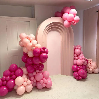 Pink Balloons, 60Pcs Hot Pink Balloons, Pink Metallic Balloons with 12in for Girls Women Baby Shower Valentine's Day Wedding Birthday Party Decoration