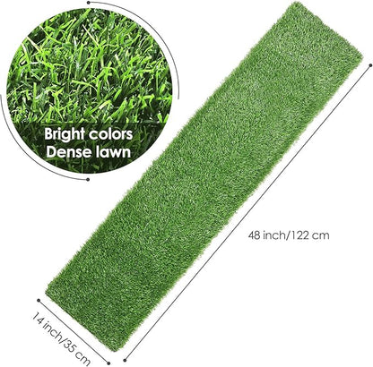Ruisita Artificial Grass Table Runners 14 x 48 Inch Synthetic Grass Table Runners Grass Rug Table Decorations for Spring Summer, Wedding, Baby Shower, Party Decor