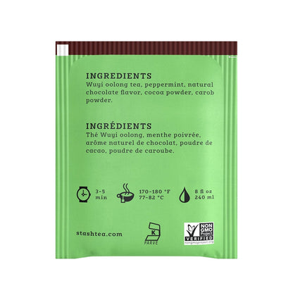 Stash Tea Chocolate Mint Wuyi Oolong Tea - Caffeinated, Non-GMO Project Verified Premium Tea with No Artificial Ingredients, 18 Count (Pack of 6) - 108 Bags Total