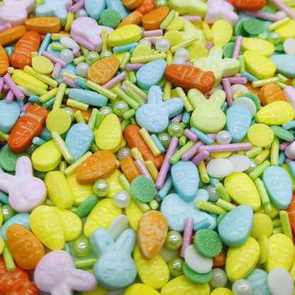 Easter Sprinkles Rabbit & Carrot & Eggs Cake Decorations Topper Edible Themed Sprinkles for Cake, Cookies, Chocolate Desserts,Ice Cream 4.58OZ