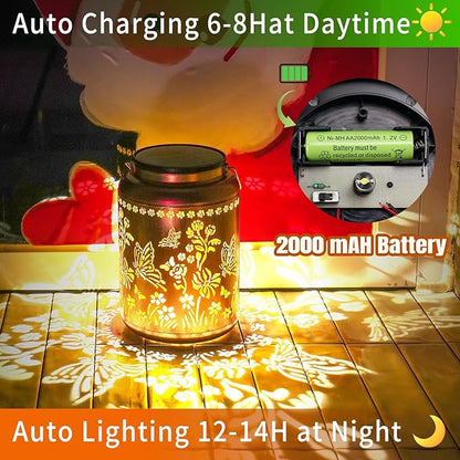 Mothers Day Gifts Butterfly Solar Lanterns Outdoor Waterproof, 14.6'' Large Solar Lamps, Upgraded 2000mAH Battery, Metal Birthday Gifts for Women Mom Grandma, Garden Yard Patio Decor