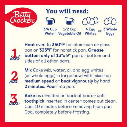 Betty Crocker Favorites Super Moist White Cake Mix, Holiday Baking, 14.25 oz