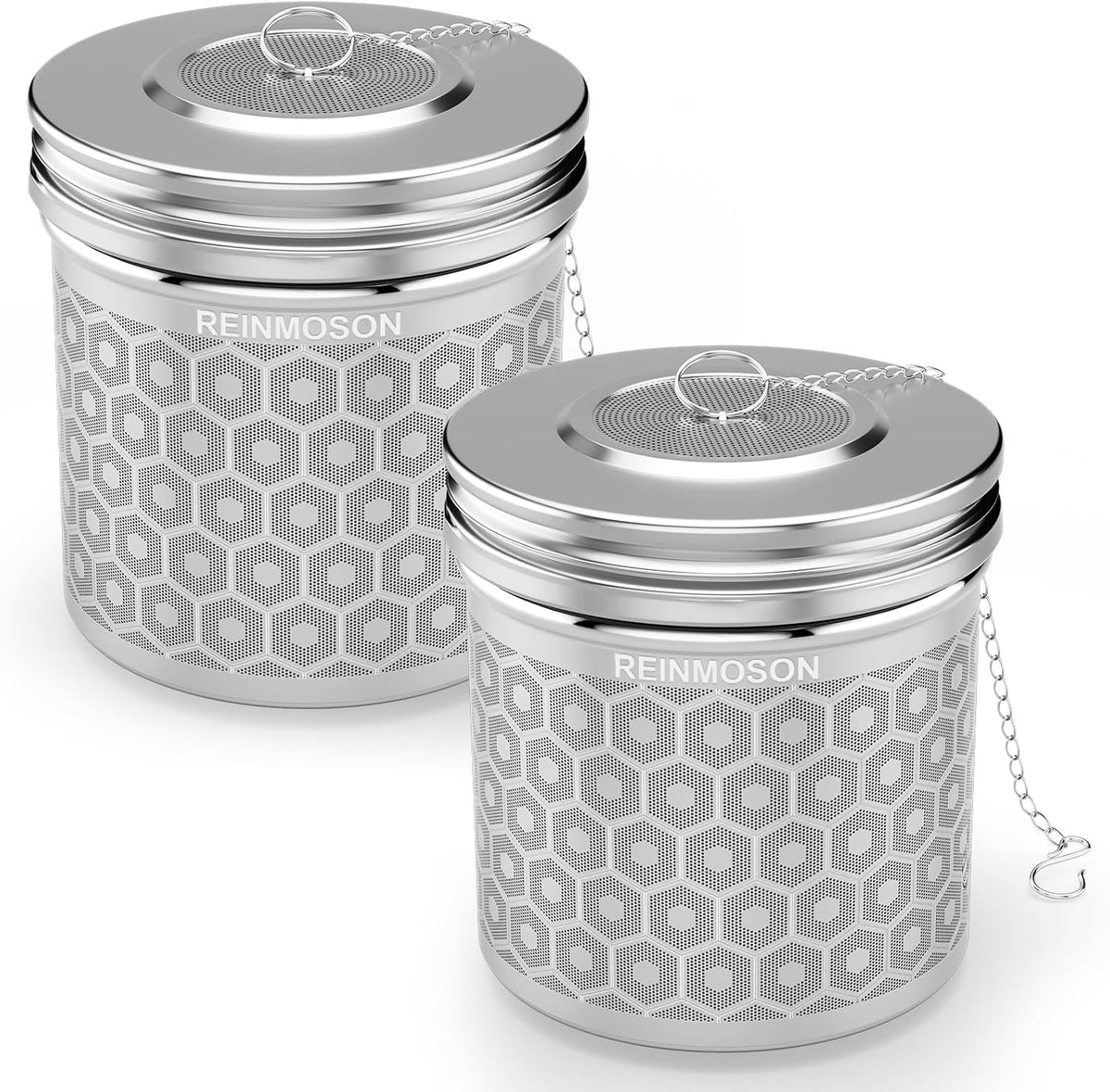 2 Pack Reinmoson Extra Large Tea Infuser for Loose Tea & Spice Infuser for Cooking, Extra Fine Mesh Large Tea Strainers for Loose Tea