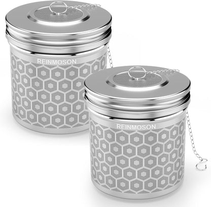 2 Pack Reinmoson Extra Large Tea Infuser for Loose Tea & Spice Infuser for Cooking, Extra Fine Mesh Large Tea Strainers for Loose Tea