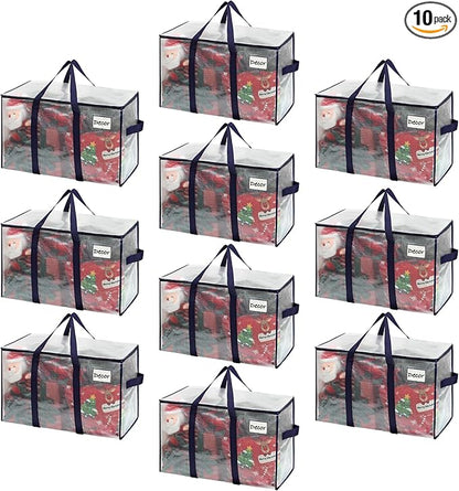 VENO 10 Pack Heavy Duty Moving Bags, Extra Large Storage Bags with Reinforced Handles & Strong Zippers, Foldable & Reusable Moving Box Alternative for Clothes & Dorm Storage