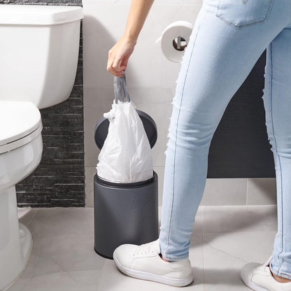 Plasticplace 6 Gallon Trash Bags, 0.7 Mil, White Drawstring Garbage Can Liners, 17" x 20" (100 Count) (Pack of 6)
