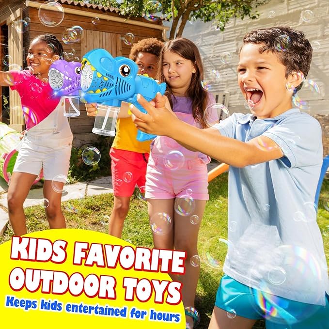3 Bubble Guns Kids Toys - Rechargeable Bubbles Machine Outside Toys for Ages 3-5 Birthday Gift 3 4 5 6 7 8 Year Old Christmas Stocking Stuffers New Year Eve Gift Easter Valentine (Green+Blue+Purple)