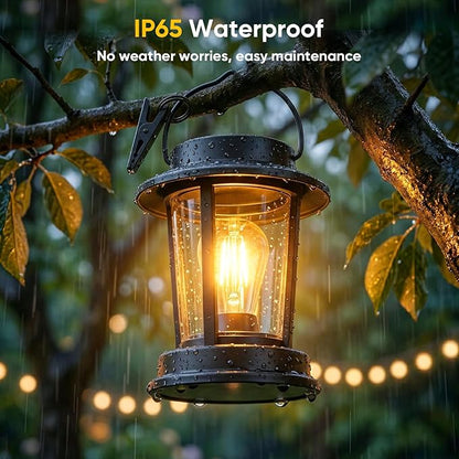 Solar Lanterns Outdoor Waterproof IP65 - 2 Pack Decorative Hanging Solar Lantern for Trees Easy to Install Warm Patio Garden Accent Lights for Outside Tabletop Decor Gardening Gifts for Mom Women