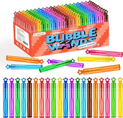 200 Pcs Mini Bubble Wands,10 Colors Circle Party Favors for Kids Supplies in Gift Box,Goodie Bag Stuffers, Classroom Prizes for Boys Girls,Birthday Decorations, Small Halloween TreatsGoodie Bag