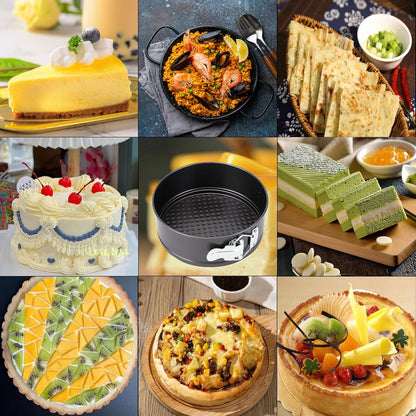Springform Pan, Nonstick Cake Pan, Round cheesecake pan with leak-proof non-stick bottom removable bakeware.3 pieces 3 sizes, 7" 8" 9" for Cakes