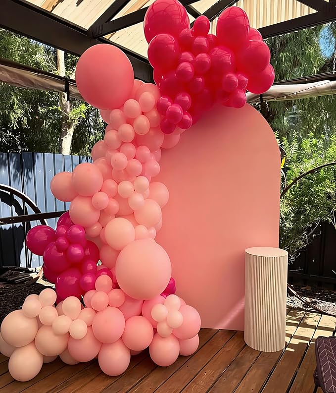 Pink Balloons, 60Pcs Hot Pink Balloons, Pink Metallic Balloons with 12in for Girls Women Baby Shower Valentine's Day Wedding Birthday Party Decoration