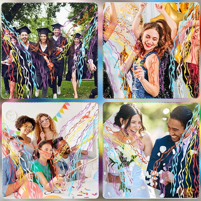 Arrowbash 48 Pcs No Mess Streamers Confetti Hand Throw Streamers Paper Crackers for New Years Wedding Opening Celebrations Birthday Retirement Engagement Graduation Party Favors Decor(Multicolor)