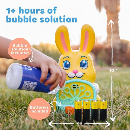 Move2Play, Bunny Bubble Blower | Easter Toy & Gift for Toddlers & Kids | Bubble Machine Toy for Girls & Boys Ages 1-4+ | Indoor/Outdoor Fun | Birthday & Easter Basket Stuffer