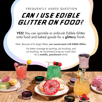 Monégasque Magic Rainbow Edible Glitter for Drinks 10g – Edible Glitter for Cakes & Cocktails – Cocktail & Drink Shimmer Powder