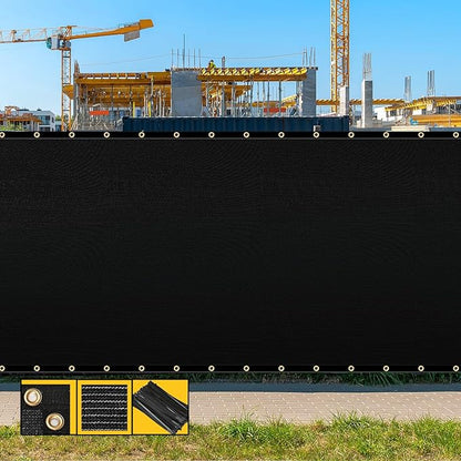 Customized 8' x 42' Black Fence Privacy Screen,with Bindings & Grommets,Heavy Duty for Gardens,Backyard,Patio,Tennis Court,Pool,Construction Project, We Make Custom Sizes